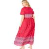 Only Necessities Plus Size Long Crinkle Cotton Lounger(Blue Violet Geo)