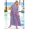 Only Necessities Plus Size Long Seersucker Lounger(Multi Madras Plaid)