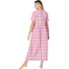 Only Necessities Plus Size Long Seersucker Lounger(Multi Madras Plaid)
