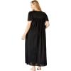 Only Necessities Plus Size Long Silky Lace-Trim Gown(Classic Red)