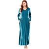 Only Necessities Plus Size Long Snap-Front Knit Lounger(Pomegranate)