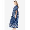 Only Necessities Plus Size Petite Bib Front Lounger(Paprika Folk Floral)