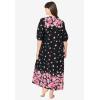 Only Necessities Plus Size Print Lounger(Dusty Indigo Hibiscus)