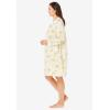Only Necessities Plus Size Short 2-Piece Cabbage-Rose Peignoir Set(White)