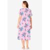 Only Necessities Plus Size Short Pintuck Knit Gown(Pink Floral)