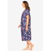Only Necessities Plus Size Short Print Shirred Lounger(Dark Navy Butterfly)