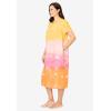 Only Necessities Plus Size Short Print Shirred Lounger(Multi Tropical Ombre)
