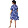 Only Necessities Plus Size Short Sweeping Printed Lounger(Black Lily)