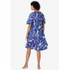 Only Necessities Plus Size Short Sweeping Printed Lounger(Sky Blue Tropical)