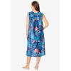 Only Necessities Plus Size Sleeveless Print Lounger(Paradise Blue Tropical Geo)