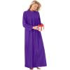 Only Necessities Plus Size Smocked Velour Long Robe(Classic Red)