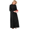 Only Necessities Plus Size Smocked Velour Long Robe(Classic Red)