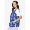Only Necessities Plus Size Snap-Front Apron(Evening Blue Butterflies)