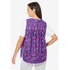 Only Necessities Plus Size Snap-Front Apron(Fresh Violet Foliage)