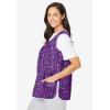 Only Necessities Plus Size Snap-Front Apron(Fresh Violet Foliage)