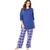 Only Necessities Plus Size Thermal PJ Set(Black Plaid)