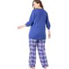 Only Necessities Plus Size Thermal PJ Set(Black Plaid)