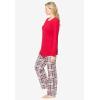 Only Necessities Plus Size Thermal PJ Set(Deep Teal Plaid)