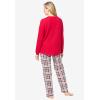 Only Necessities Plus Size Thermal PJ Set(Deep Teal Plaid)
