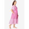 Only Necessities Plus Size Tiered Print Lounger(Bright Berry Floral)