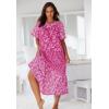 Only Necessities Plus Size Tiered Print Lounger(Bright Berry Floral)