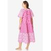 Only Necessities Plus Size Tiered Print Lounger(Bright Berry Floral)