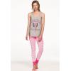 ellos Plus Size Cotton Spandex Pull On Sleep Legging(Heather Grey Floral)
