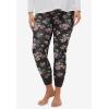 ellos Plus Size Cotton Spandex Pull On Sleep Legging(Heather Grey Floral)