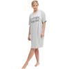 ellos Plus Size Cotton Spandex Vneck Short Sleeve Sleep Shirt(Heather Grey Graphic)