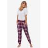 ellos Plus Size Plaid Flannel Sleep Pants(Grey White Plaid)