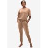 ellos Plus Size Stretch Velour Jogger Pull-On Pants(Black)