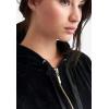 ellos Plus Size Stretch Velour Zip Front Long Sleeve Jacket With Hood(Fig)