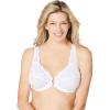 Amoureuse Women’s Plus Size Embroidered Front-Close Underwire Bra(White)