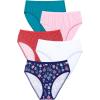 Comfort Choice Plus Size Hi-Cut Cotton Brief 5-Pack(Ornaments Pack)