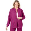 Comfort Choice Plus Size Snap Front Scrub Jacket