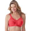 Comfort Choice Women’s Plus Size Easy Enhancer Front-Close Wireless Bra(Soft Geranium)