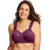 Comfort Choice Women’s Plus Size Front Close Wireless Gel Strap Bra(Deep Claret)