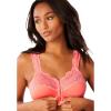 Comfort Choice Women’s Plus Size Front Close Wireless Gel Strap Bra(Sweet Coral)