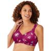 Comfort Choice Women’s Plus Size Microfiber Wireless Lightly Padded T-Shirt(Pomegranate Roses)