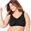 Comfort Choice Women’s Plus Size Wireless Leisure Bra(Black)