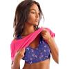 Comfort Choice Women’s Plus Size Wireless Microfiber T-Shirt Bra(Evening Blue Butterfly)