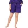Dreams & Co. Plus Size Flannel Pajama Short(Plum Burst Plaid)