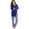 Dreams & Co. Plus Size Graphic Tee PJ Set(Evening Blue Golden Retriever)
