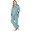 Dreams & Co. Plus Size Hooded Marled Jersey Top(Deep Teal Marled)
