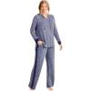 Dreams & Co. Plus Size Hooded Marled Jersey Top(Evening Blue Marled)