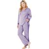 Dreams & Co. Plus Size Hooded Marled Jersey Top(Plum Burst Marled)
