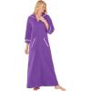 Dreams & Co. Plus Size Long French Terry Robe(Plum Burst)