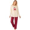 Dreams & Co. Plus Size Petite Long Sleeve Knit PJ Set(Red Buffalo Plaid Car)