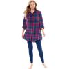Dreams & Co. Plus Size Plaid PJ Set(Evening Blue Plaid)