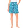 Dreams & Co. Plus Size Print Pajama Shorts(Deep Teal Hearts)